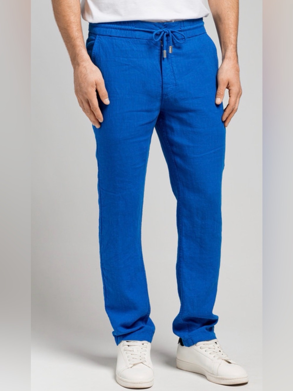 🔥 $340 Vilebrequin Blue Linen Regular Fit Drawstring Pants Men’s Size L 🔥